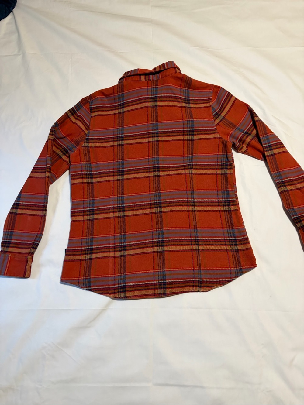 Patagonia Fjord Organic Cotton Orange Plaid Flannel Shirt Long Sleeve - Picture 8 of 8